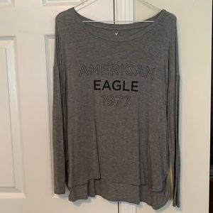 Grey American Eagle Long Sleeve Shirt